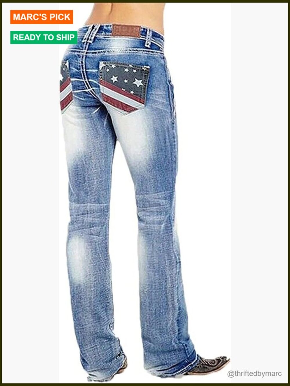 Mid Rise Bootcut Jeans, Cotton Spandex Blend, Regular Fit, Straight Leg